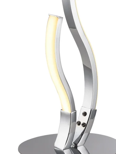 Настольная лампа LED LAMPS 81341/1T Natali Kovaltseva белая на 1 лампу, основание хром металл в стиле хай-тек фото 2